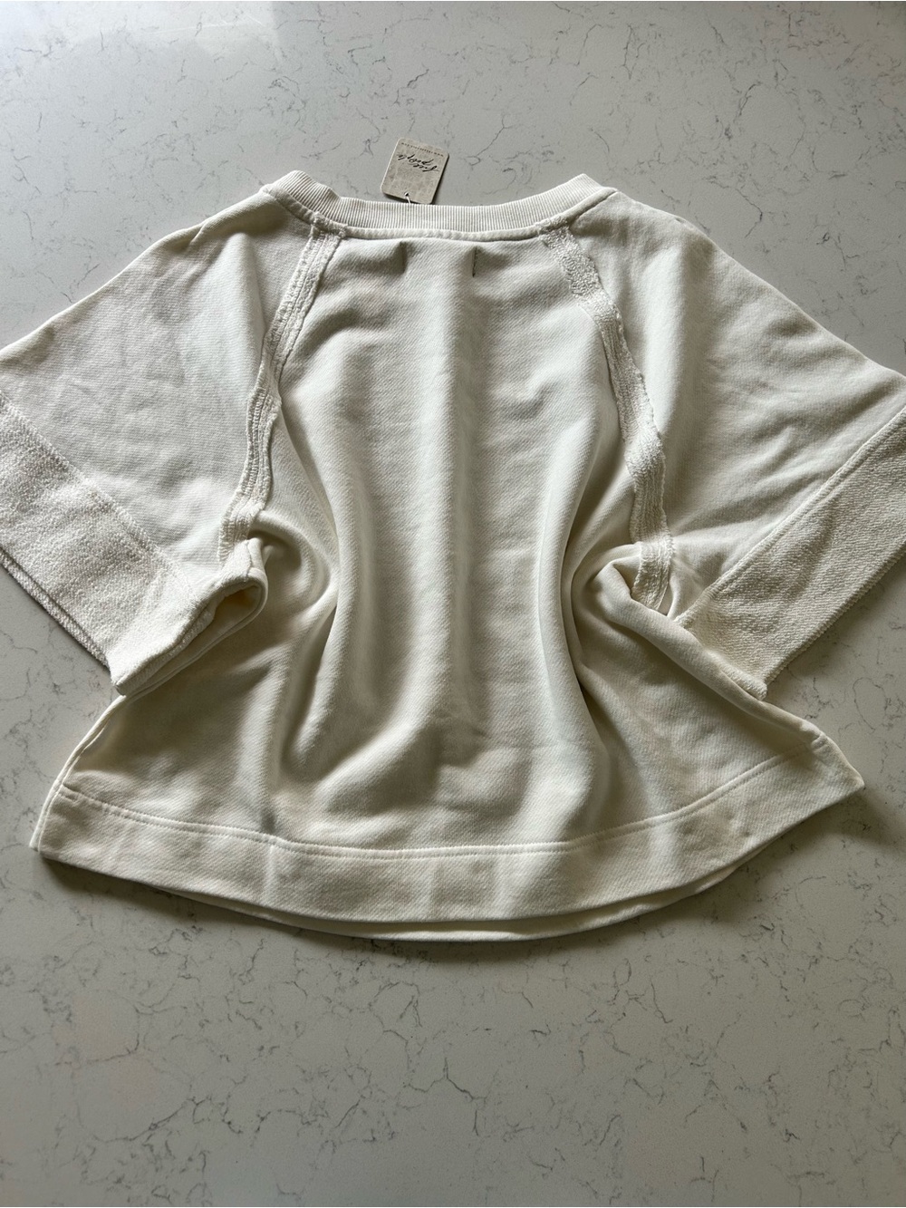 ❌SOLD❌NWT Free People Dahlia Short Sleeve Pullover in Tofu Combo - Picture 8 of 16